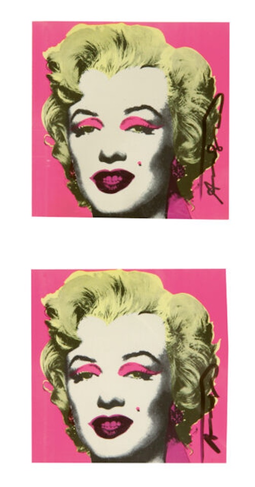 2 sheets: Marilyn, invitation. by Andy Warhol