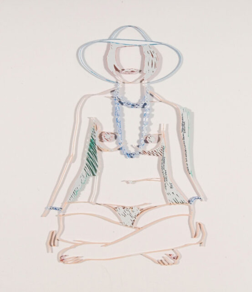 Monica Cross-legged with Beads. by Tom Wesselmann