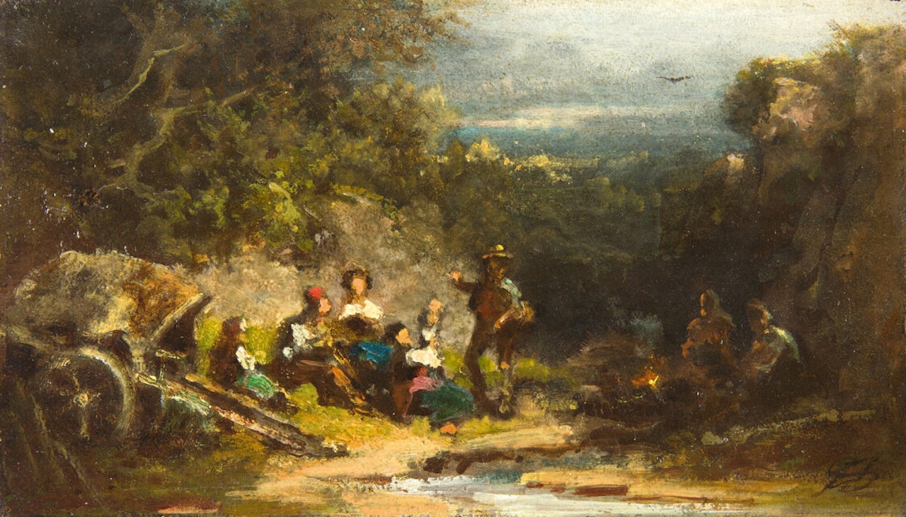 Resting gypsies. by Carl Spitzweg