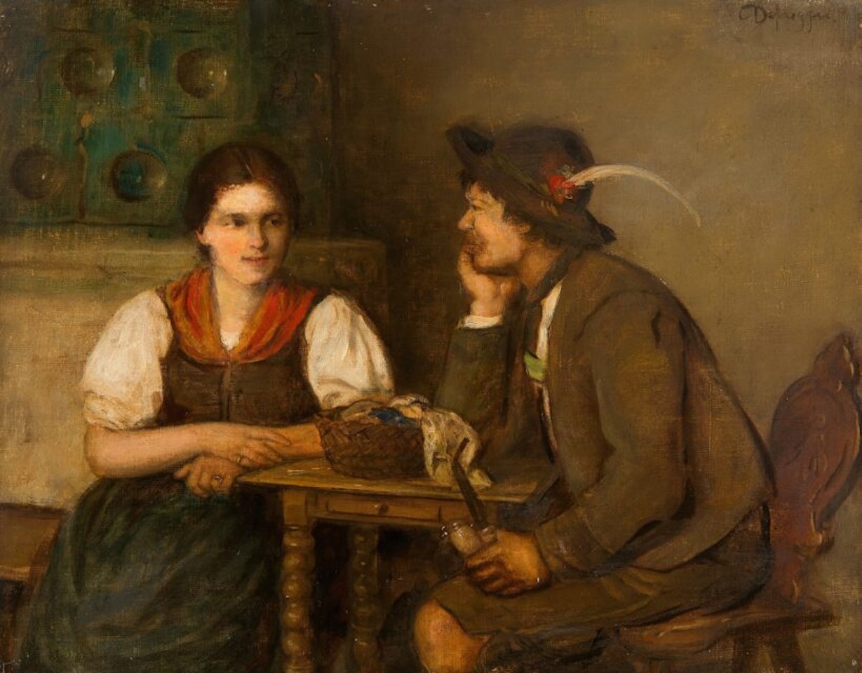 In conversation. by Franz von Defregger