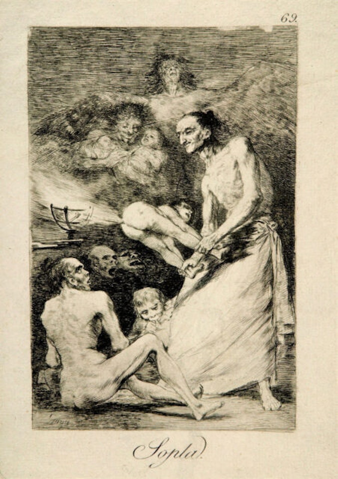 Sopla. by Francisco José de Goya
