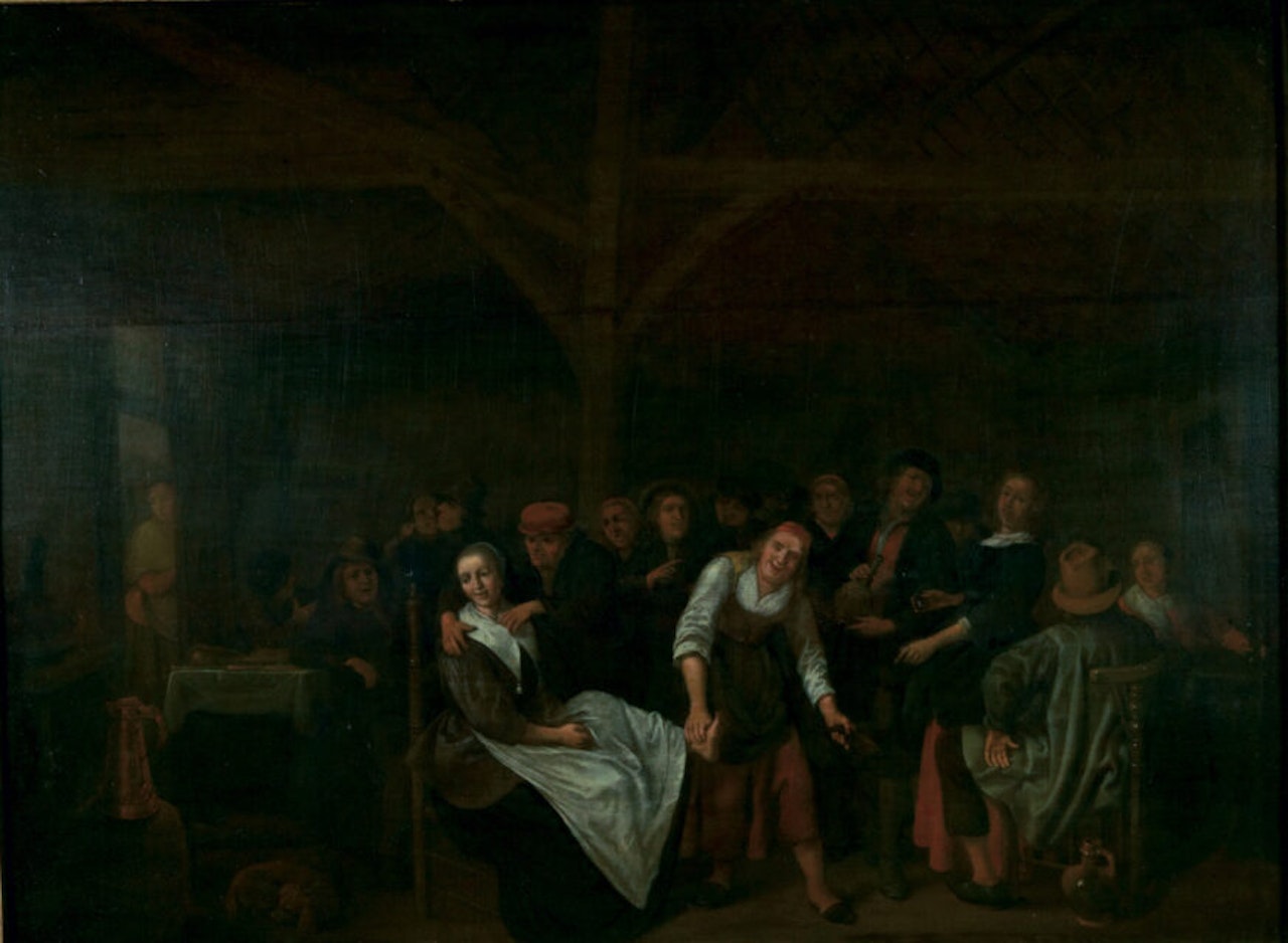 Happy company in a country tavern. by Jan Miense Molenaer