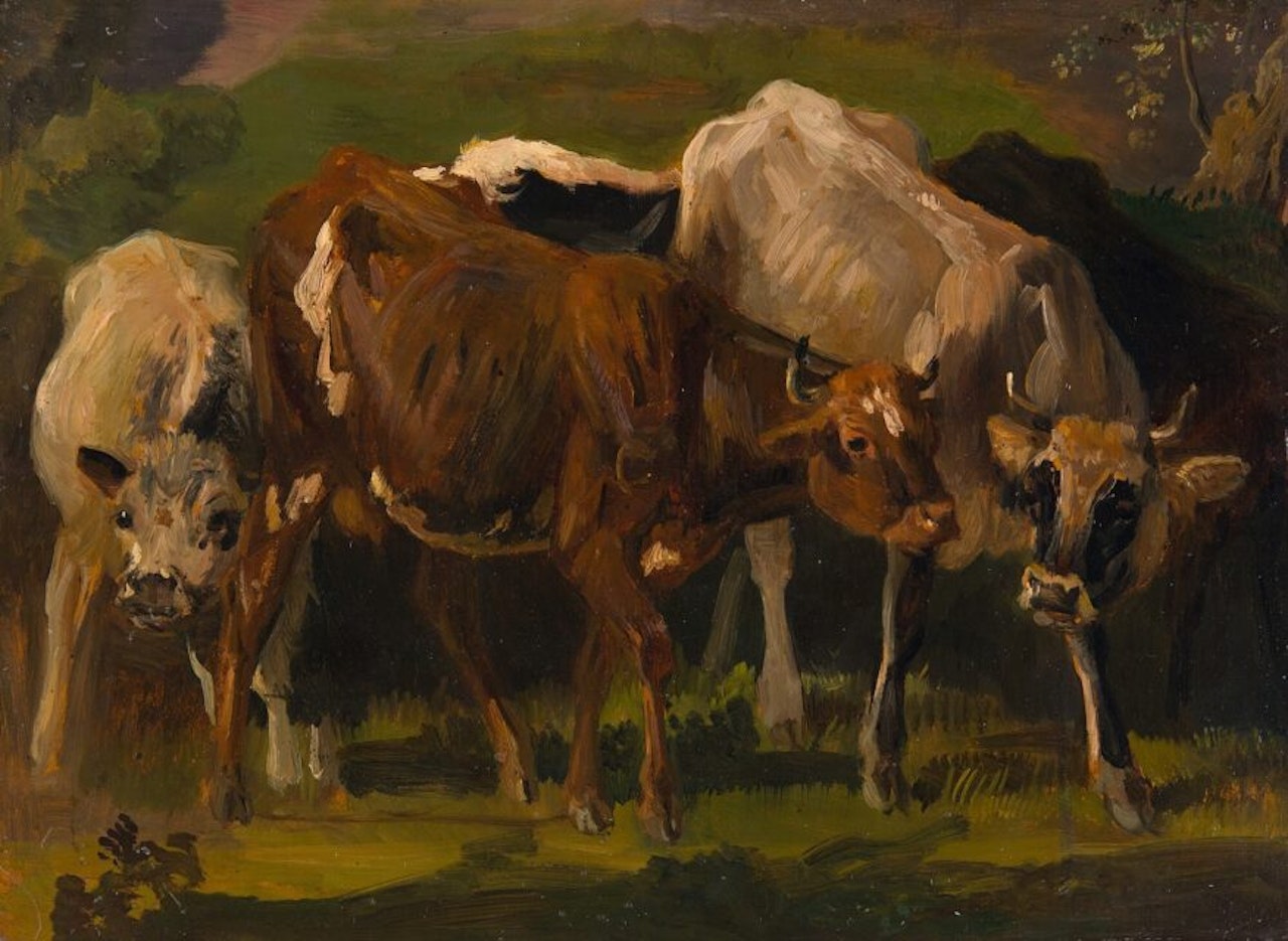 Studies on two cattle and a calf. by Christian Friedrich Gille