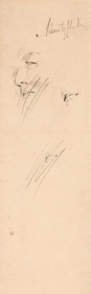 Study of a woman"s face. by Adolph Menzel