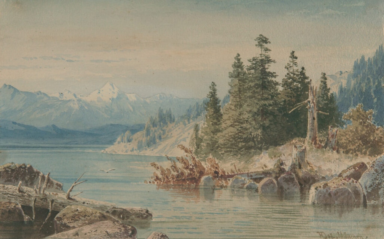 A lake in the Bavarian foothills of the Alps by Anton Doll