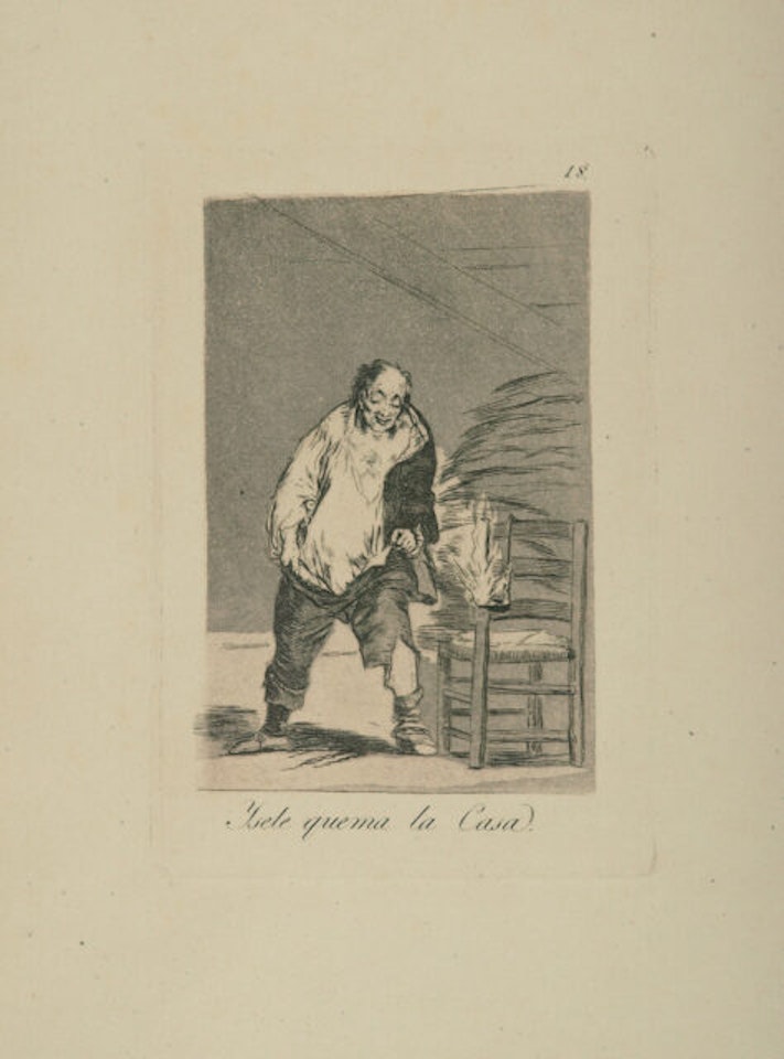 “Ysele quema la Casa.” by Francisco José de Goya