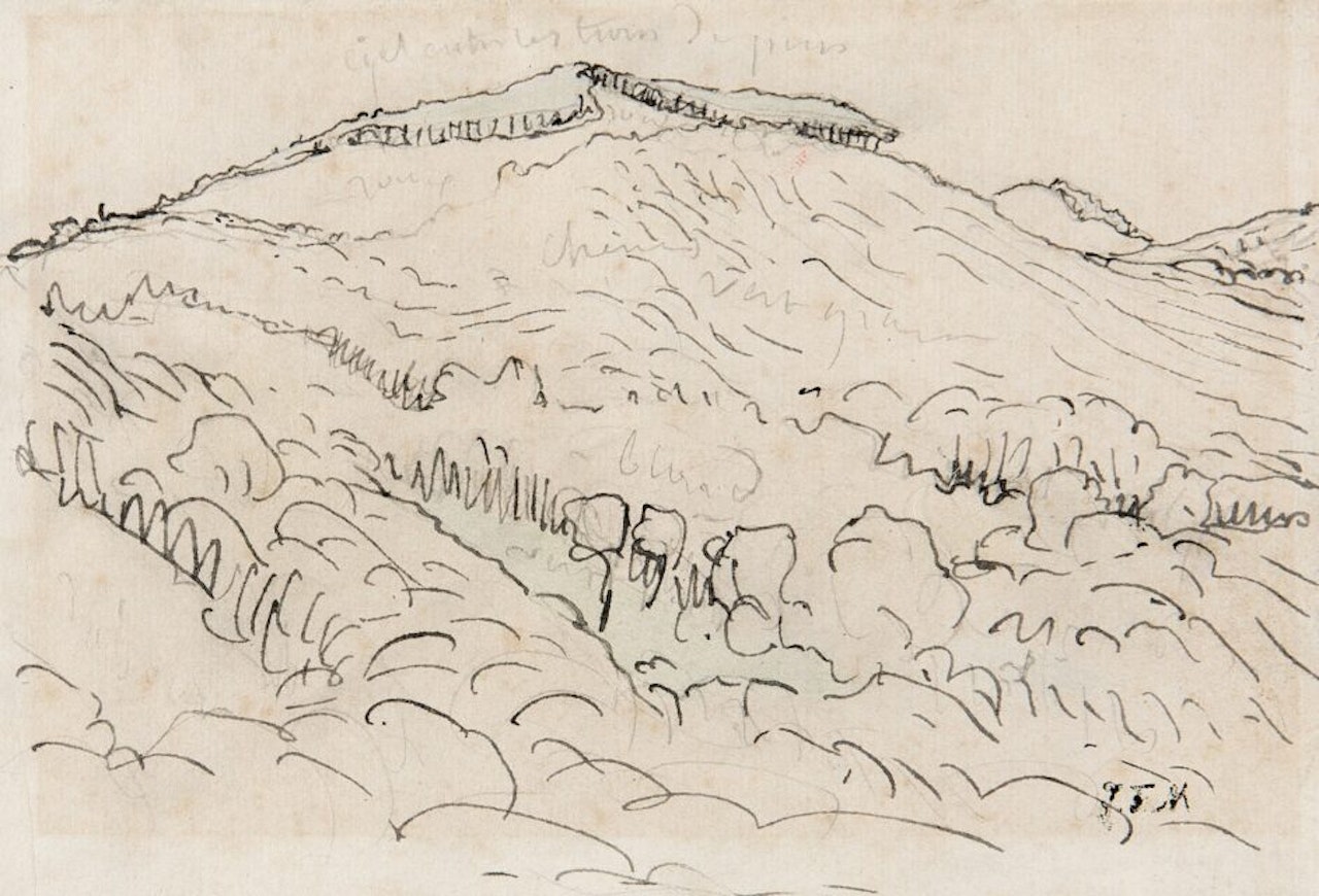 Hilly landscape. by Jean-François Millet
