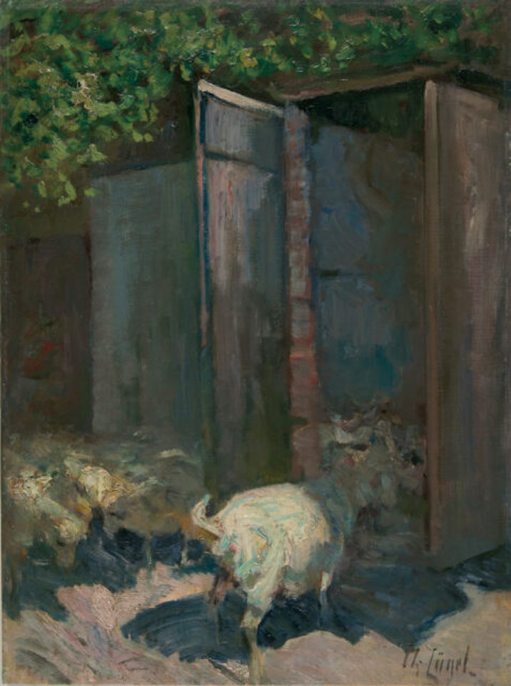 Study on: Garibaldi doesn"t want to go into the stable (yet). by Heinrich von Zugel
