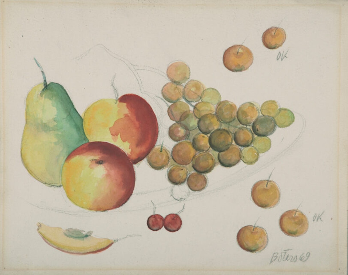 Still life with fruits. by Fernando Botero