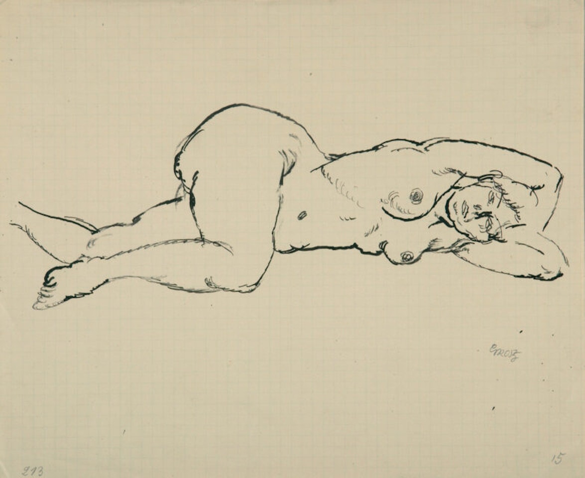 Reclining nude. by George Grosz