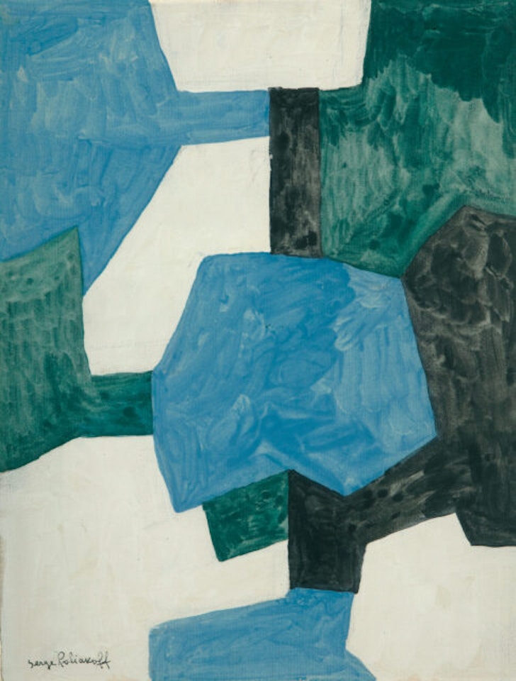 Composition Abstraite bleue/verte/noire/blanche by Serge Poliakoff