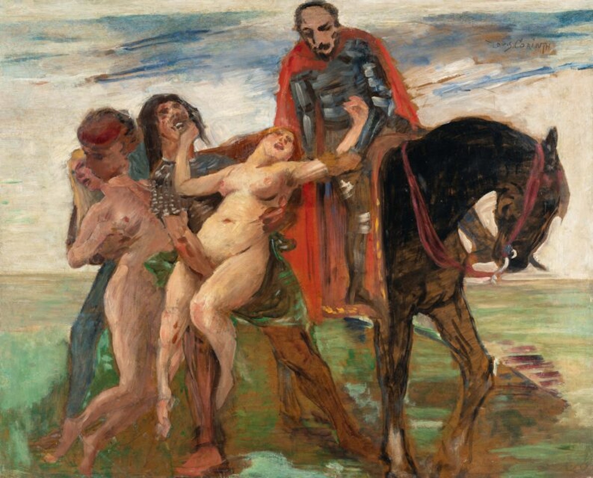 Abduction scene - Design (Rape of the daughters of Leucippus) by Lovis Corinth