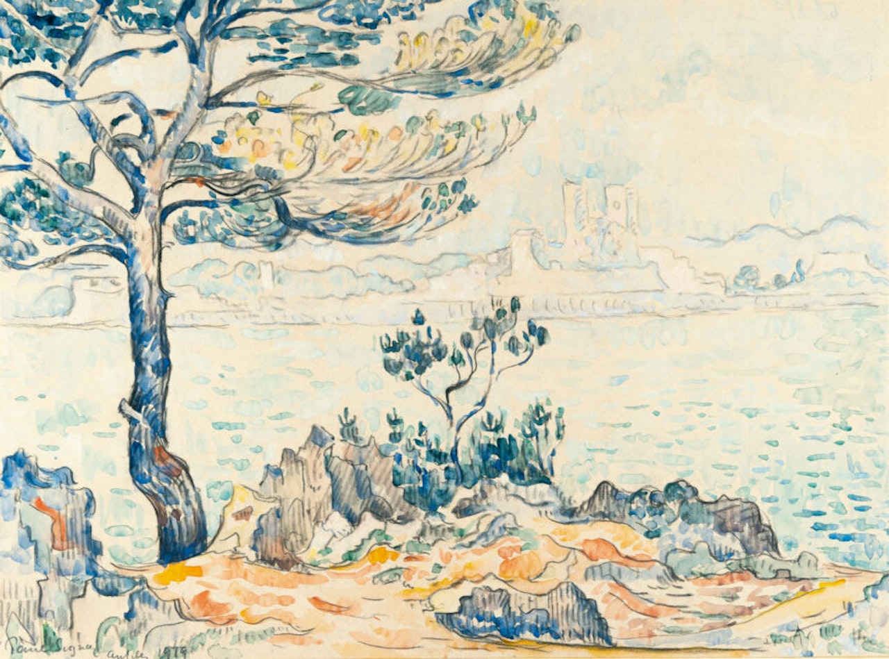 Antibes, vue depuis la pointe de Bacon by Paul Signac