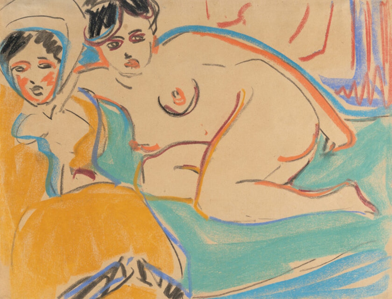 Two recumbent nudes by Ernst Ludwig Kirchner
