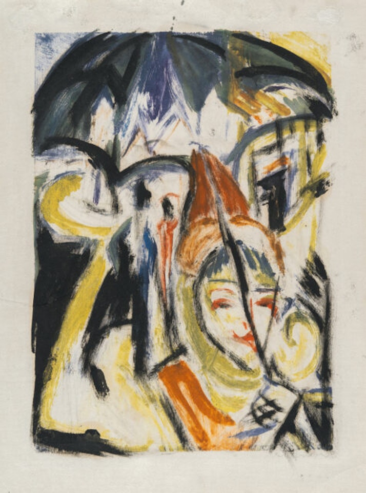Recto: Street with a streetwalker - Verso: Artilleryman by Ernst Ludwig Kirchner