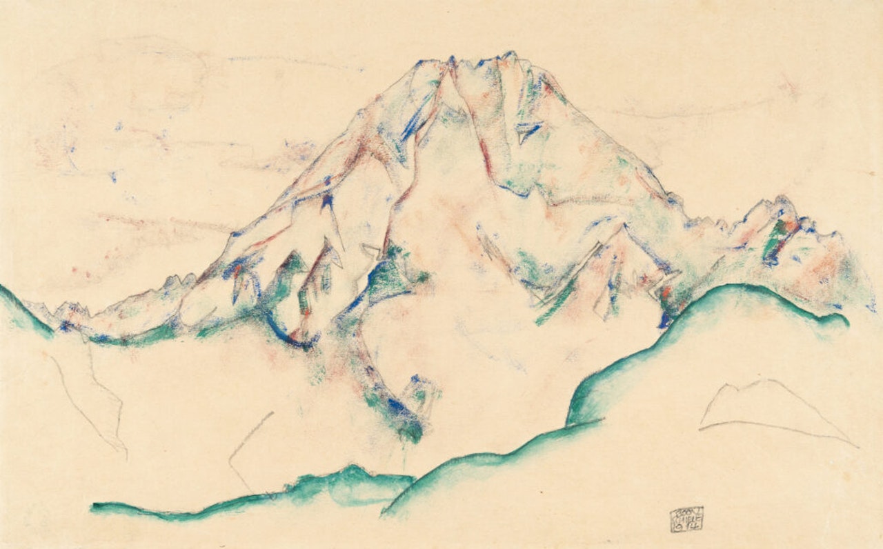 Mountain top in Austria by Egon Schiele