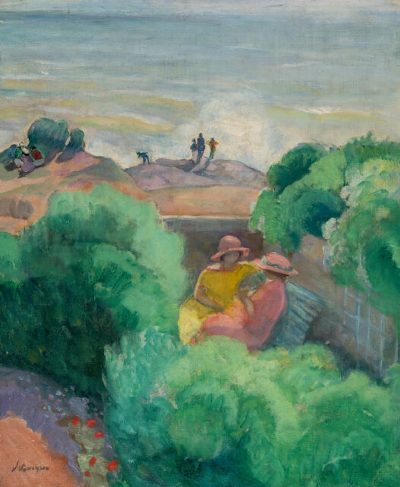 La conversation sur le banc by Henri Lebasque
