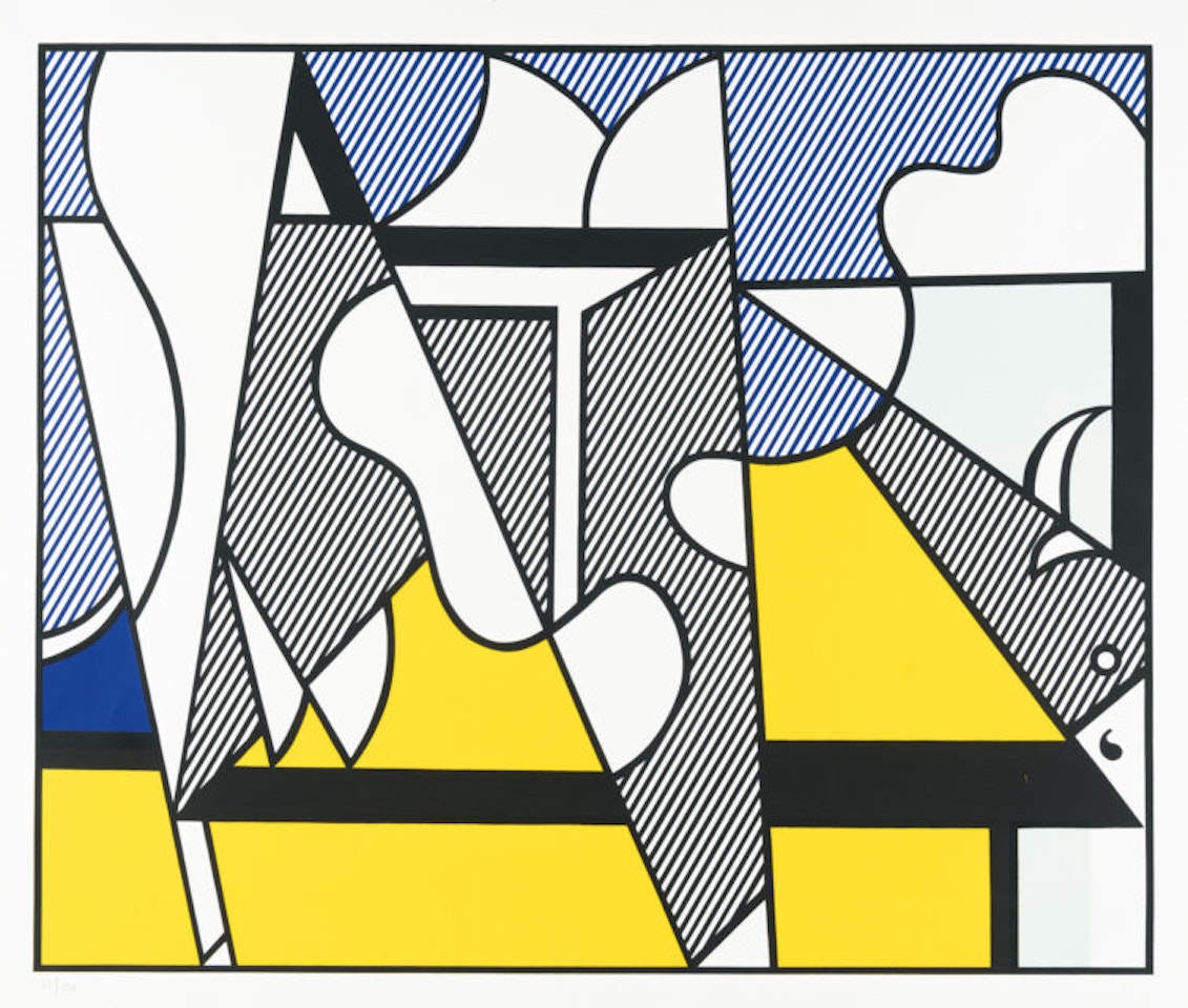 Poster: Cow triptych (cow going abstract) by Roy Lichtenstein