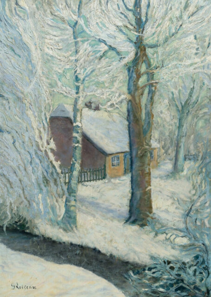 Winter landscape (Farmstead in winter) by Gustave Loiseau