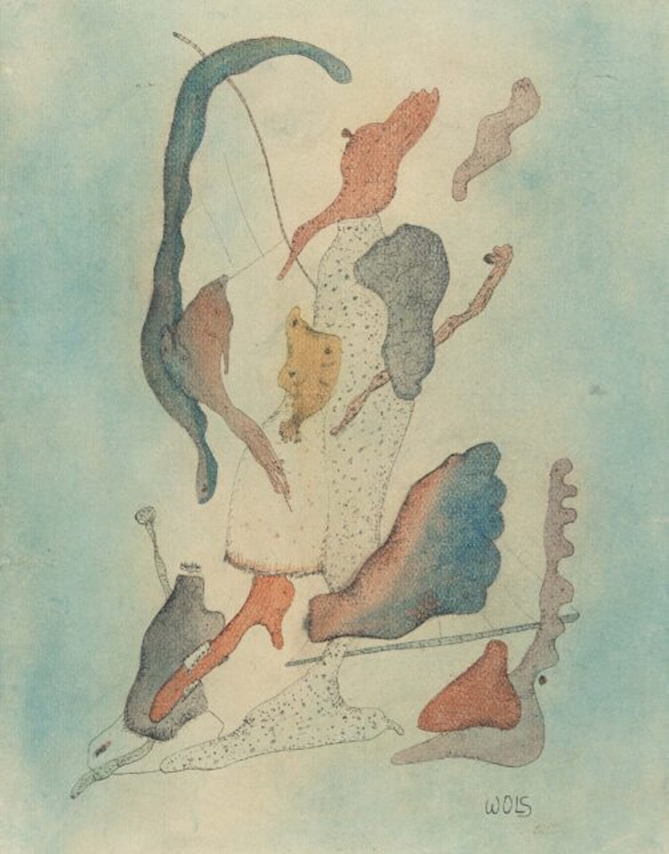“collé sur Ingres” (Figural composition) by Wols (Alfred Otto Wolfgang Schulze)