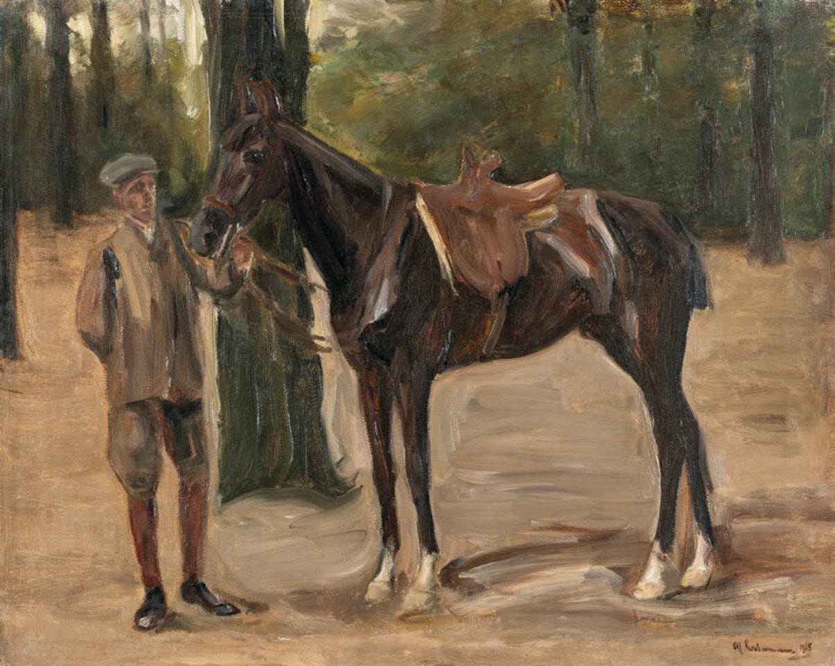Page with a horse by Max Liebermann