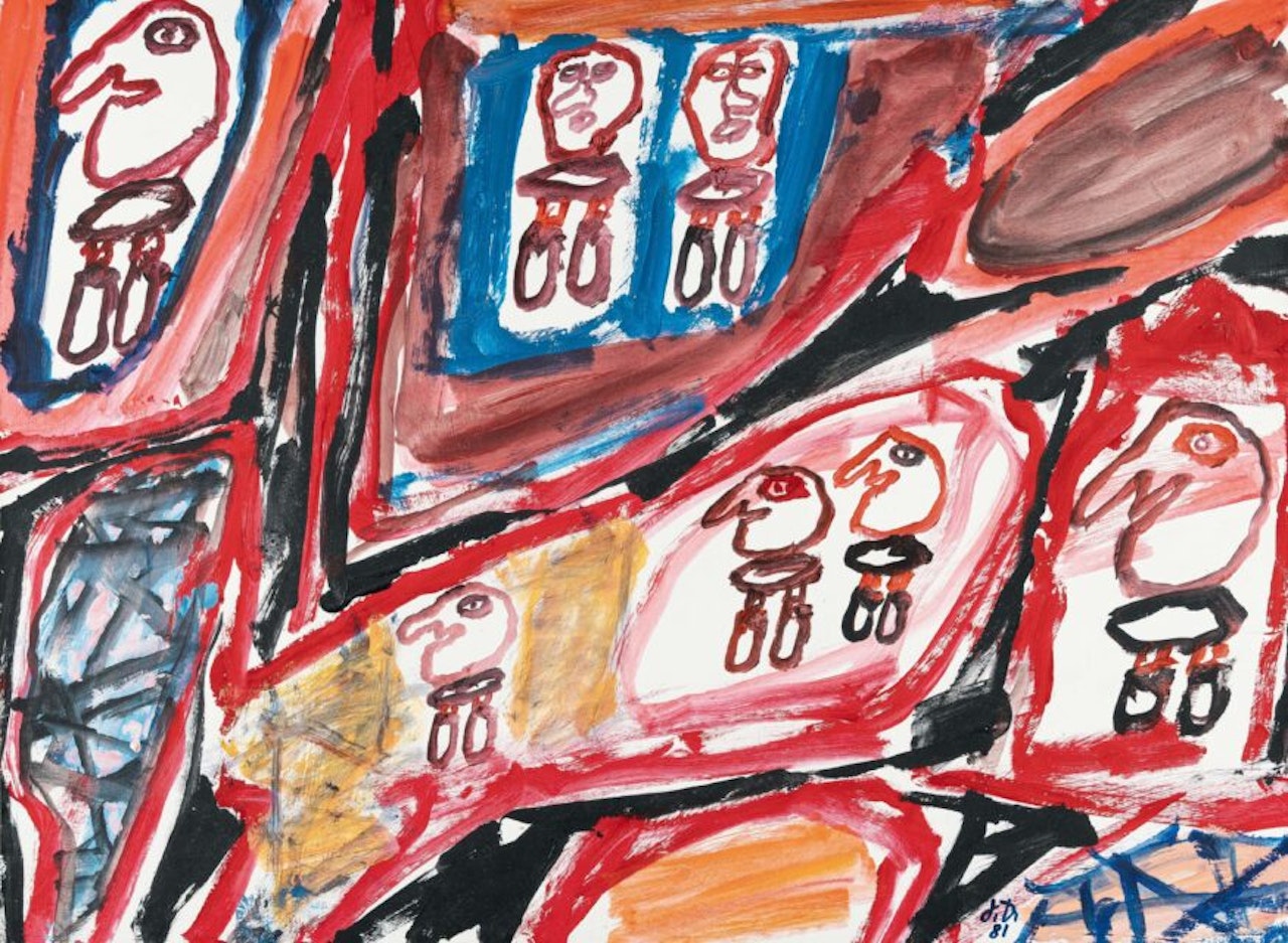 Site avec 7 Personnages by Jean Dubuffet