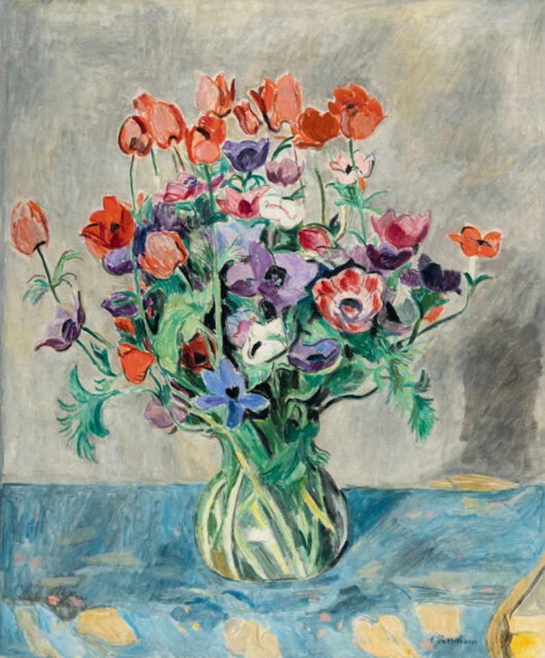 Still life with anemones by Hans Purrmann