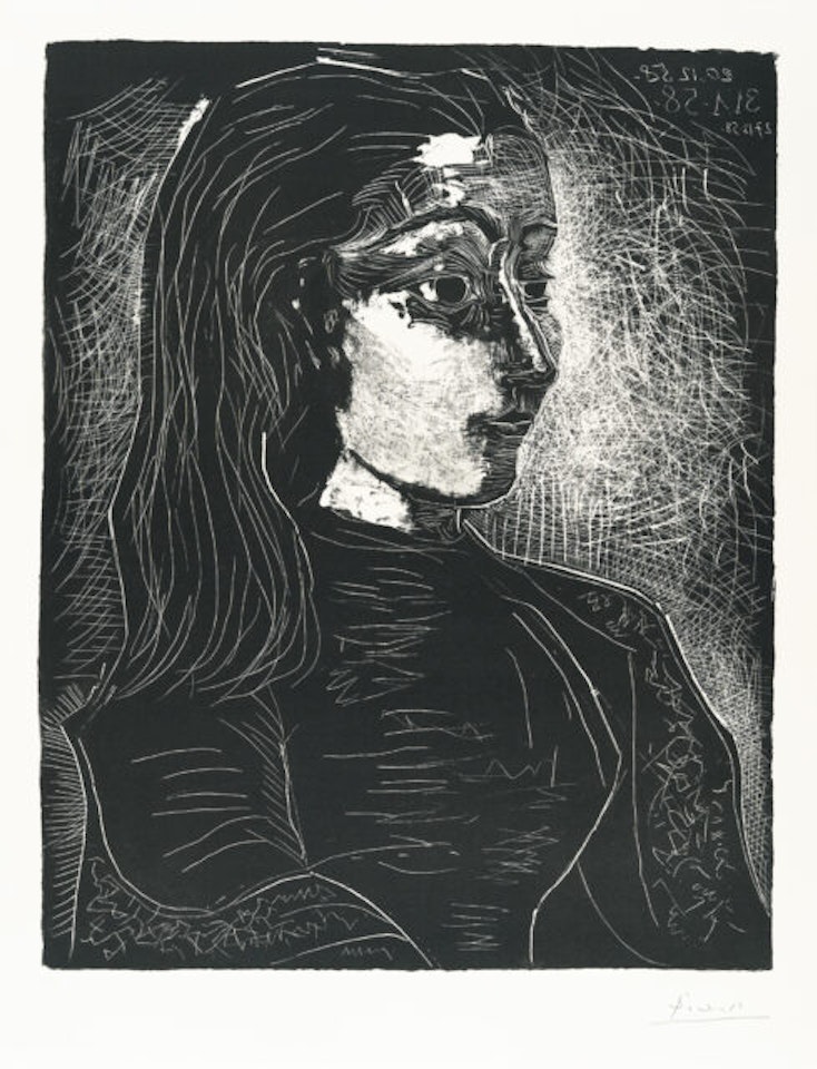 Jacqueline de profil à droite by Pablo Picasso