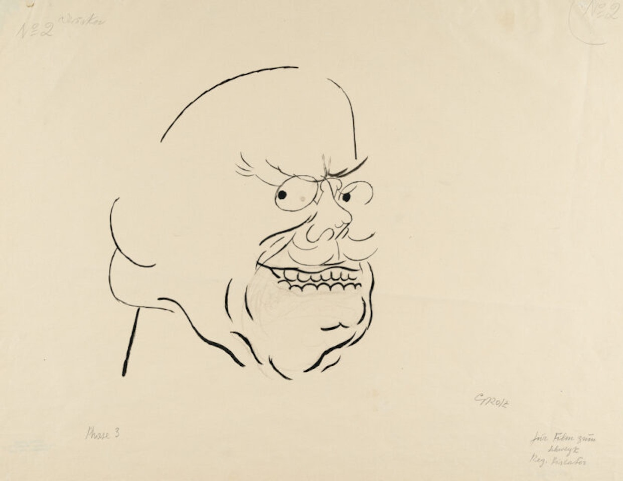 Man"s head for “Schwejk” by J. Hašek by George Grosz