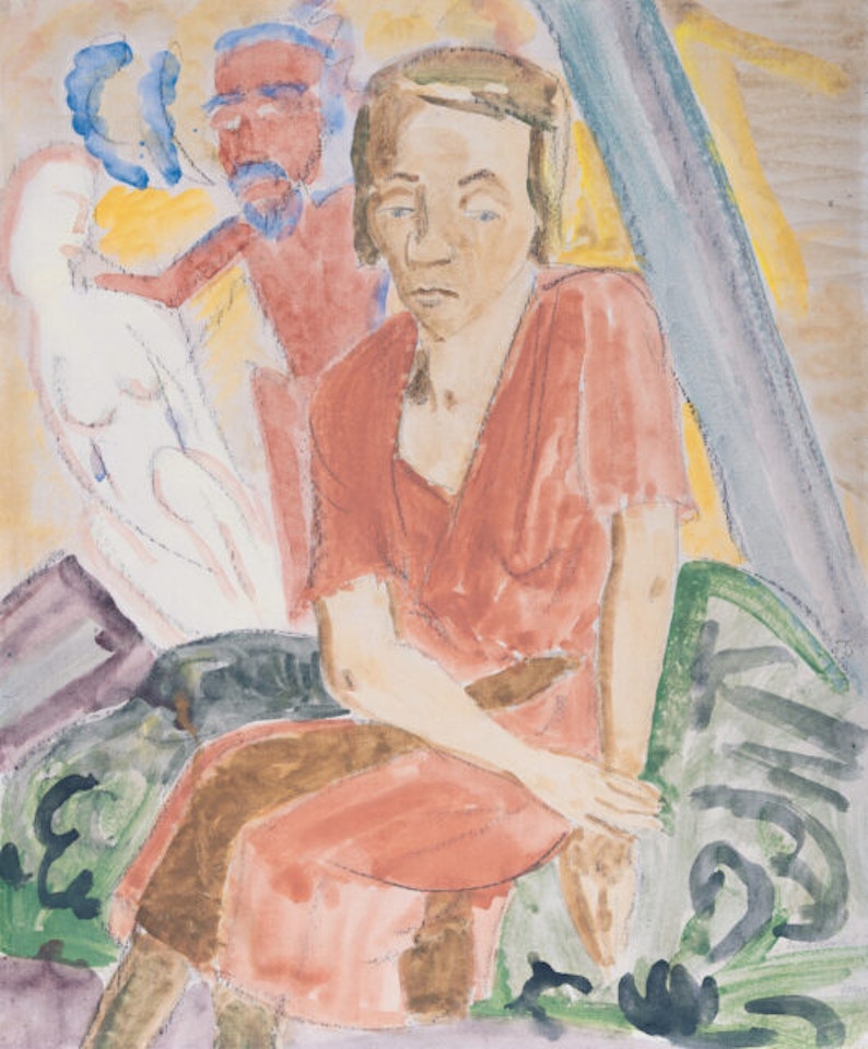 “Frau” (Siddi Heckel in the studio in Osterholz) by Erich Heckel