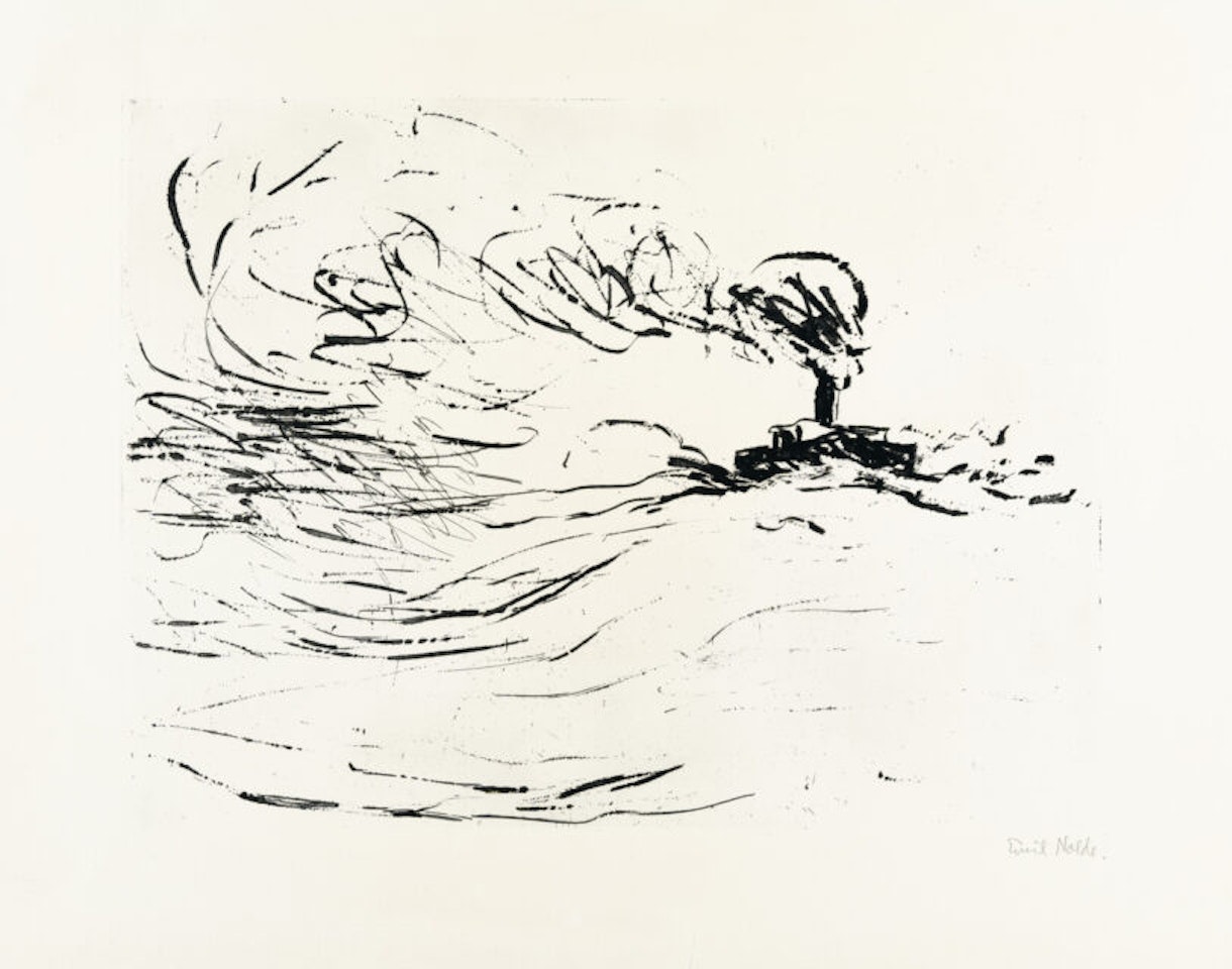 Steam ship (large, pale) by Emil Nolde