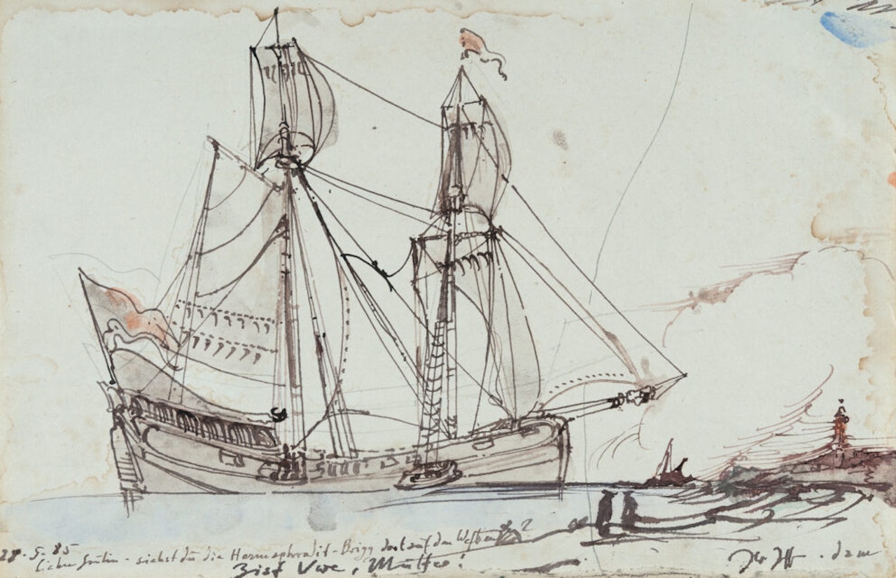 Hermaphrodite-Brigg (Sailing Ship) by Horst Janssen
