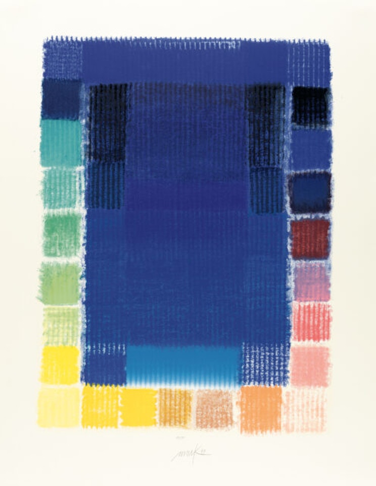Silkscreen in colours on wove by Heinz Mack