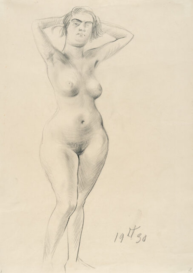 Nude with raised arms by Otto Dix