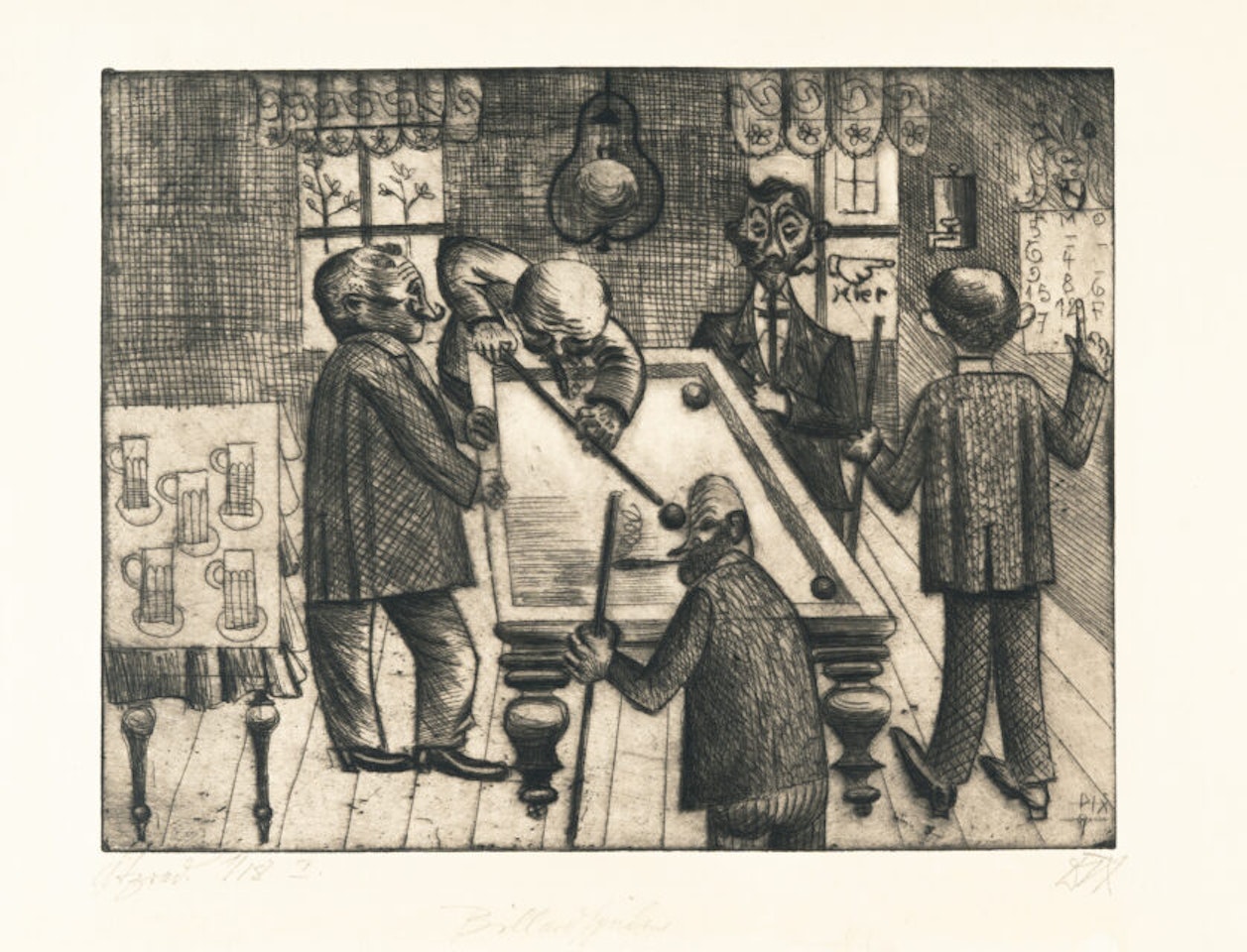 “Billiardspieler” (Billard Player) by Otto Dix