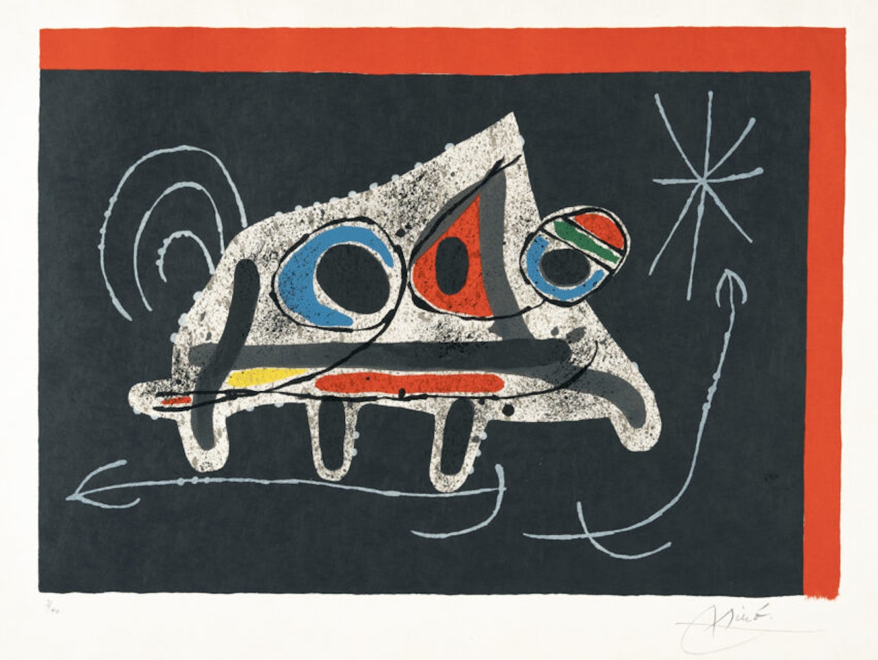 1 sheet from: Le Lézard aux Plumes d"Or by Joan Miró