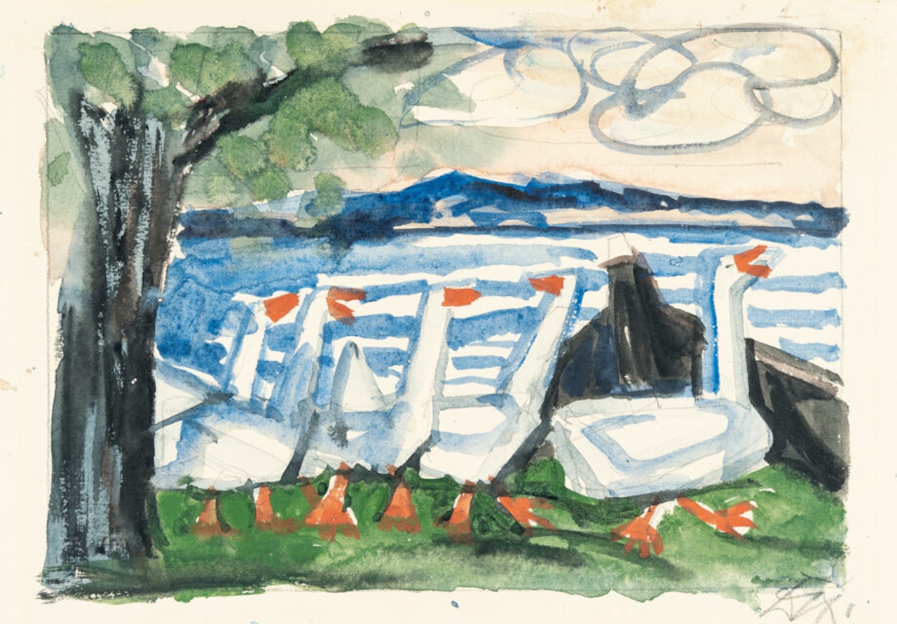 Geese on Lake Constance by Otto Dix