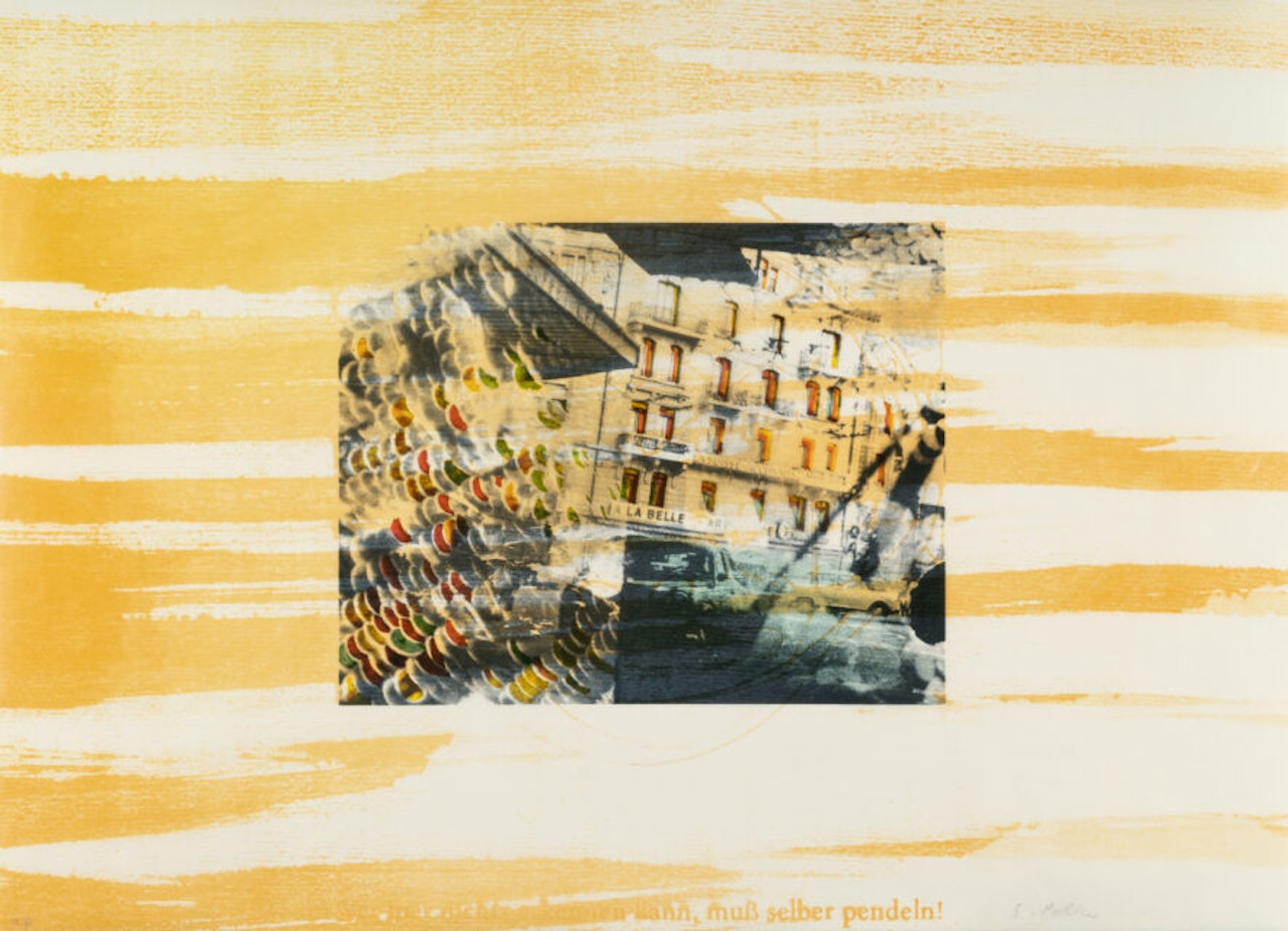 “Wer hier nichts sieht muss selber pendeln” by Sigmar Polke