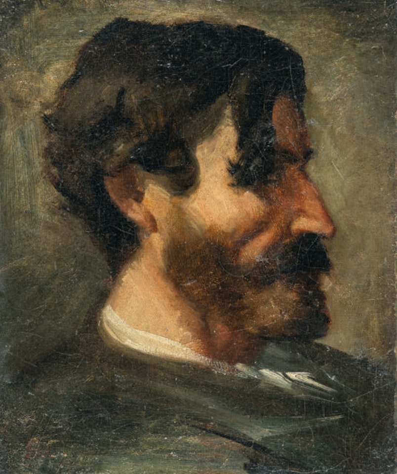 Portrait study of the poet Marc Trapadoux by Gustave Courbet