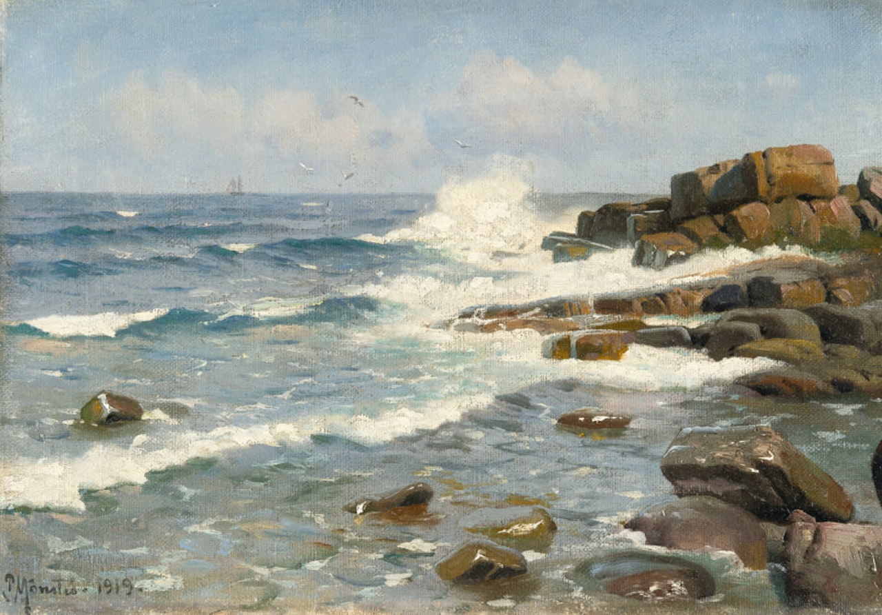 Coastal view near Bornholm by Peder Mork Monsted