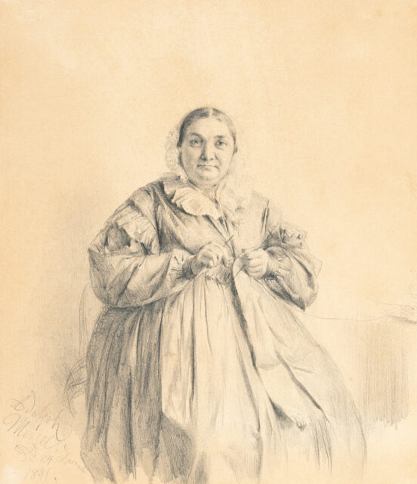 Friederike Steinert, knitting by Adolph Menzel