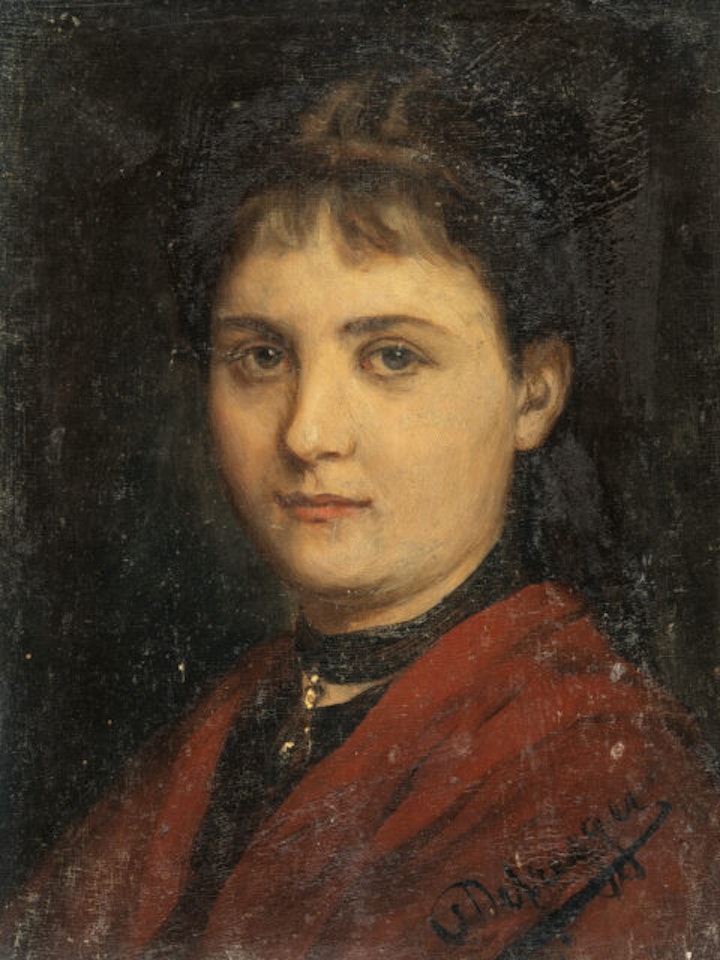 Portrait study (Dirndl) by Franz von Defregger