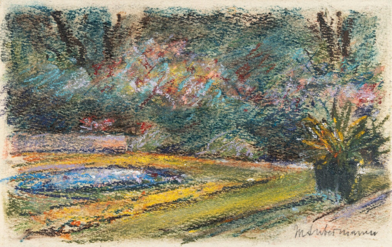 Flower path in the Wannseegarden to the northwest by Max Liebermann