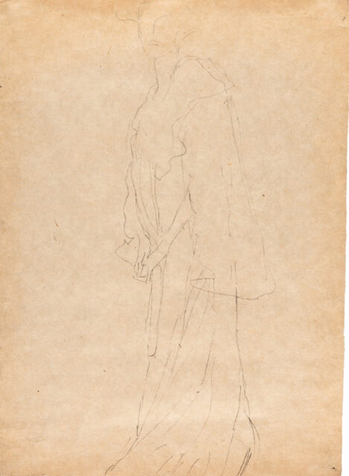 Portrait of Adele Bloch-Bauer standing to the left by Gustav Klimt