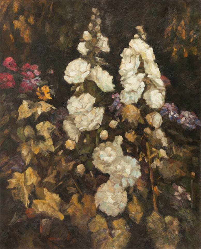 Mallows (hollyhocks) by Alexander Koester