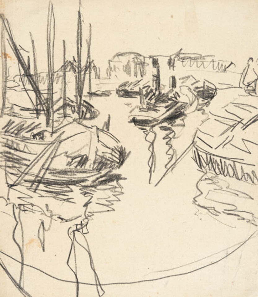 Elb harbor by Ernst Ludwig Kirchner