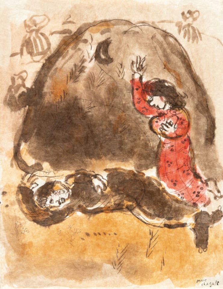 Ruth aux pieds de Booz by Marc Chagall