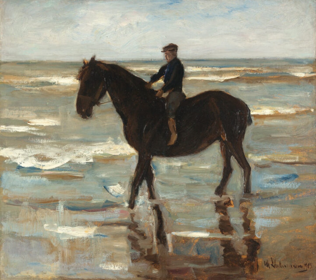 Riding boy at the beach by Max Liebermann