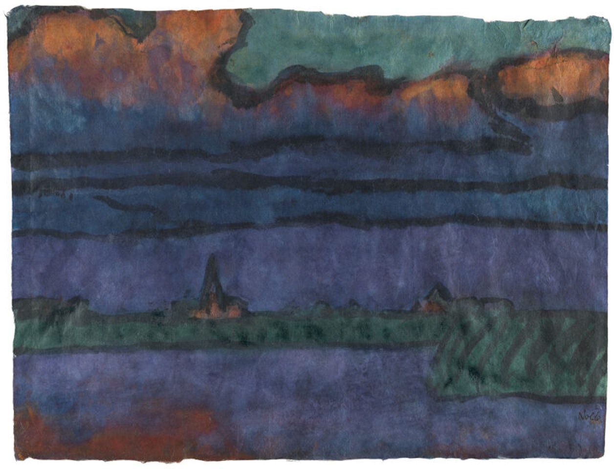 Village on a koog by Emil Nolde