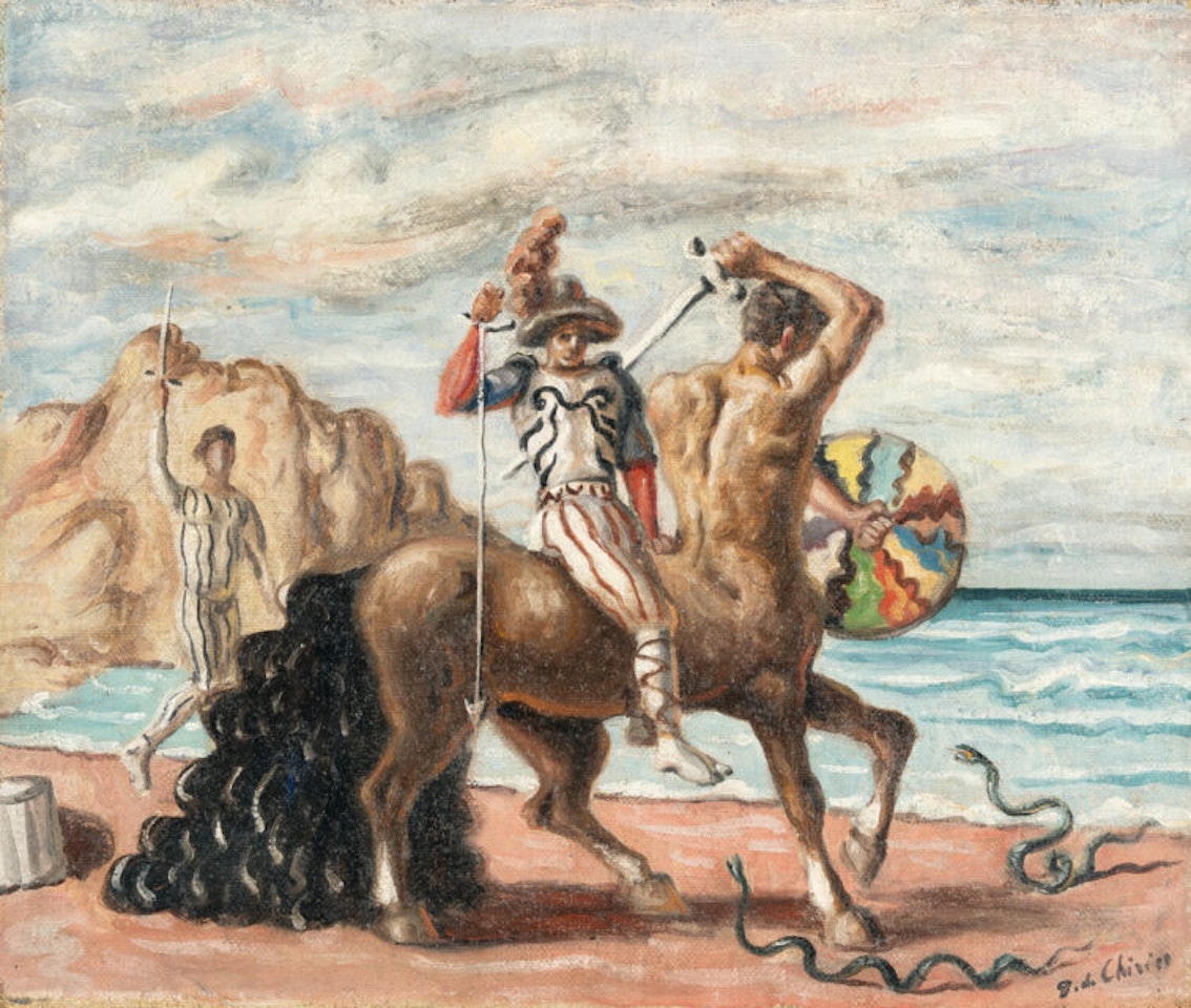Puritani e Centauro in Riva al Mare by Giorgio de Chirico